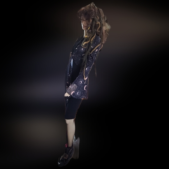 HEART & HIPS WOMEN'S SIZE SMALL BLACK BUTTON DOWN DRESS - PREOWNED - Picture 2 of 5